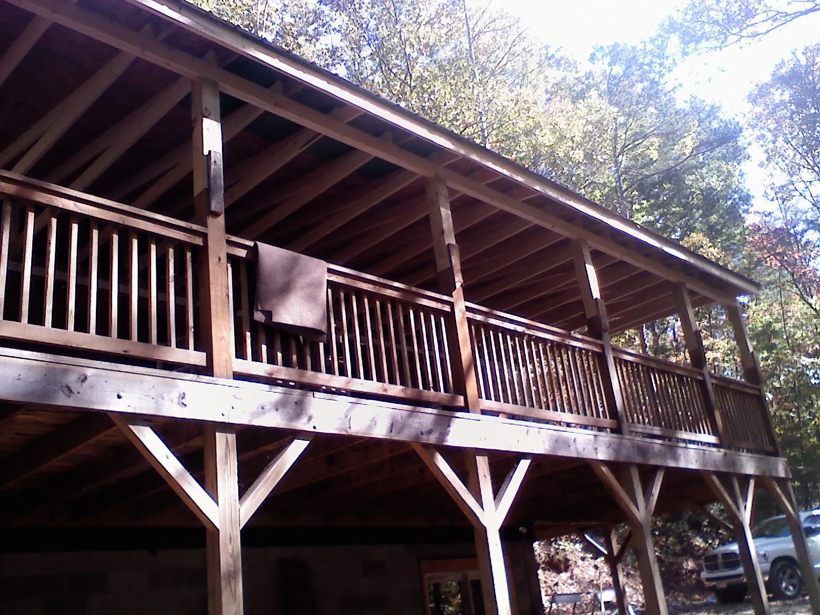 Timber framing under a new elevated porch and deck — Roof Leak Repair in Cassville by Roofing Brothers